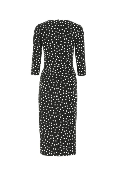 Shop Dolce & Gabbana Polka Dot Midi Dress In Multi