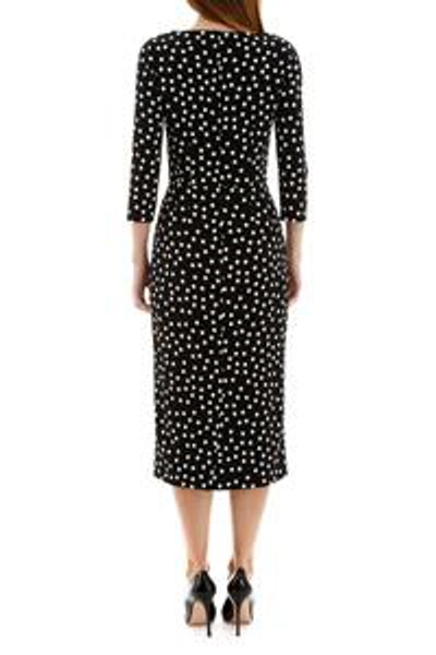 Shop Dolce & Gabbana Polka Dot Midi Dress In Multi