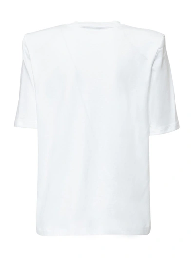 Shop Attico The  Bella Padded Shoulder T In White