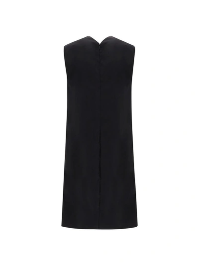 Shop Prada Round Neck Sleeveless Dress In Black