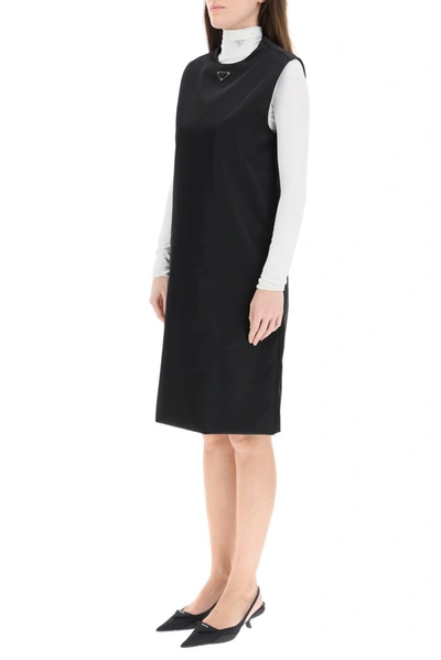 Shop Prada Round Neck Sleeveless Dress In Black