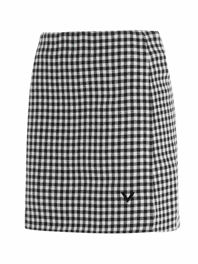 Shop Valentino Gingham Checked Mini Skirt In Multi