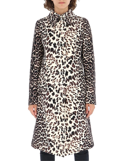 Shop Prada Leopard Print Single Breasted Coat In Multi