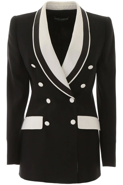 Shop Dolce & Gabbana Double Breasted Blazer In Multi