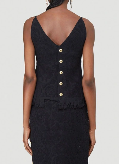 Shop Marine Serre Jacquard Sleeveless Top In Black