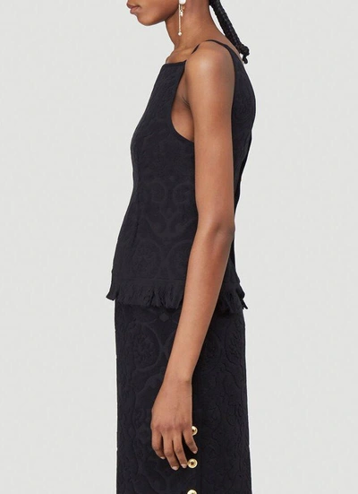 Shop Marine Serre Jacquard Sleeveless Top In Black