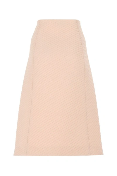 Shop Fendi Diagonal Quilted Midi Skirt In Pink