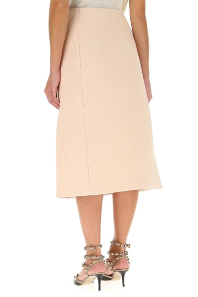 Shop Fendi Diagonal Quilted Midi Skirt In Pink