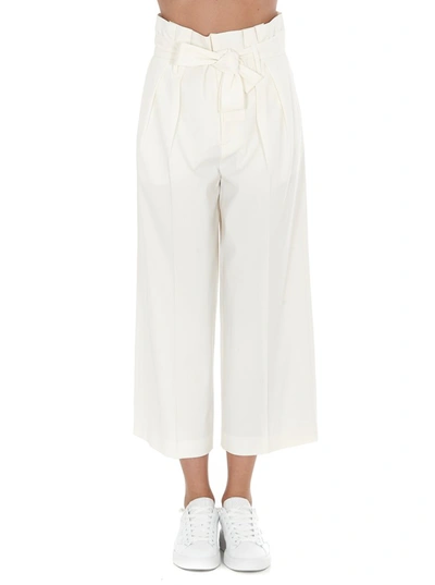 Shop Red Valentino Redvalentino Belted Cropped Pants In White