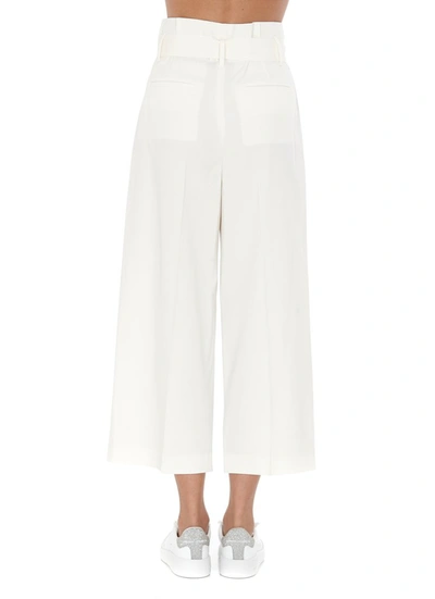 Shop Red Valentino Redvalentino Belted Cropped Pants In White