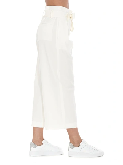 Shop Red Valentino Redvalentino Belted Cropped Pants In White