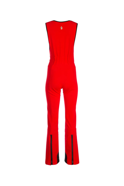 Shop Moncler Grenoble Zip Detail Jumpsuit In Red