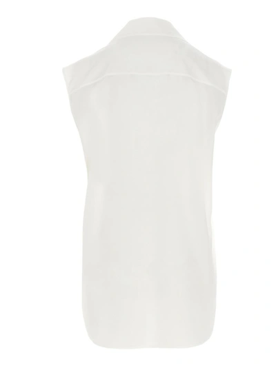 Shop Givenchy Logo Scarf Sleeveless Blouse In White