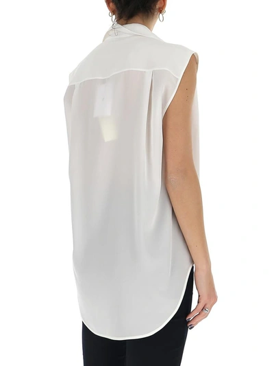 Shop Givenchy Logo Scarf Sleeveless Blouse In White