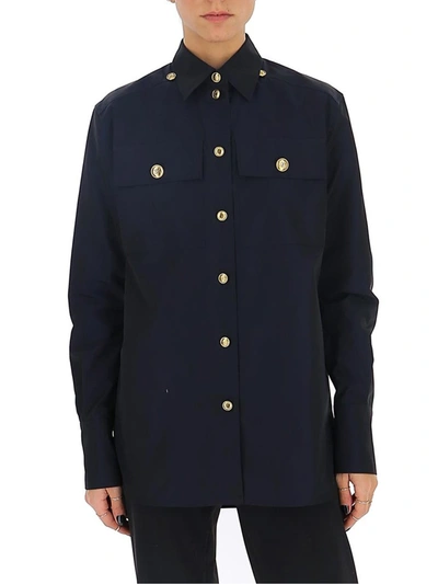 Shop Givenchy 4g Buttons Shirt In Blue