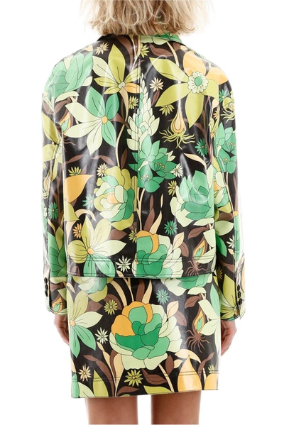 Shop Fendi Floral Print Jacket In Multi