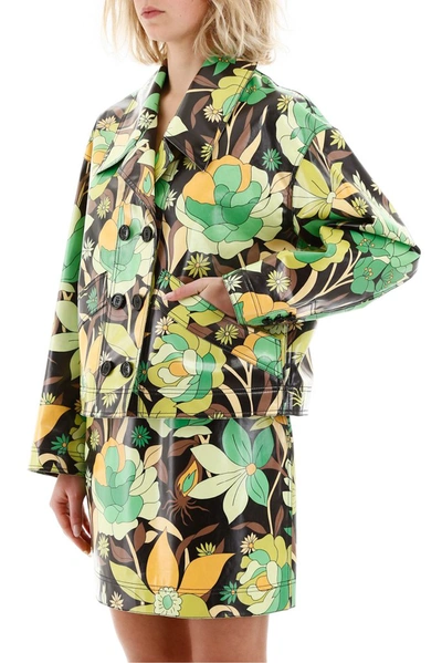 Shop Fendi Floral Print Jacket In Multi