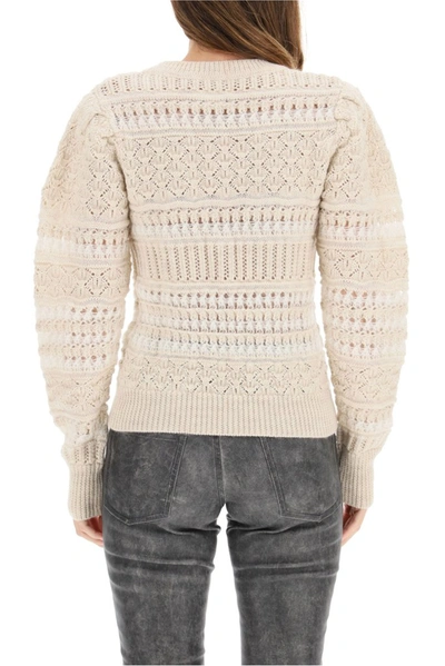 Shop Isabel Marant Étoile Crochet Knit Pullover In White