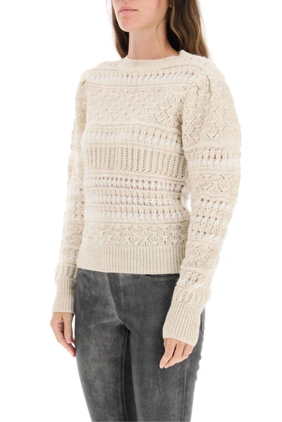 Shop Isabel Marant Étoile Crochet Knit Pullover In White