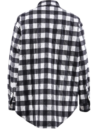 Shop Msgm Checked Quilted Overshirt In Multi