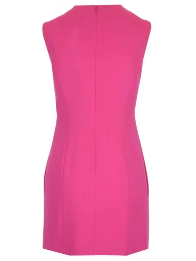 Shop Versace Safety Pin Mini Dress In Pink