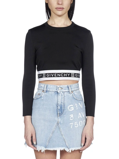 Shop Givenchy 4g Motif Crop Top In Black