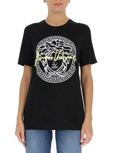 Shop Versace Gv Signature Medusa T In Black