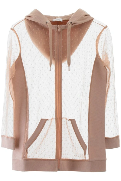 Shop Red Valentino Redvalentino Point D'espirt Tulle Jacket In Pink