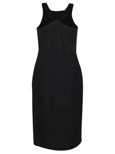 Shop Givenchy Sleeveless Graphic Neck Dress In Black