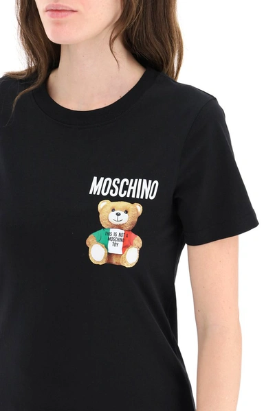 Shop Moschino Teddy Bear Print T In Black