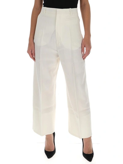 Shop Jacquemus High Waisted Pants In White