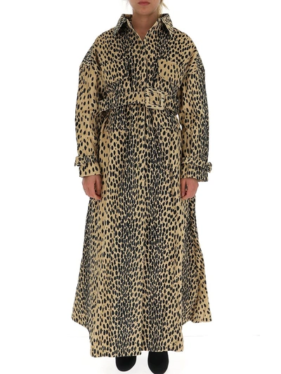 Shop Jacquemus Leopard Print Belted Trench Coat In Multi