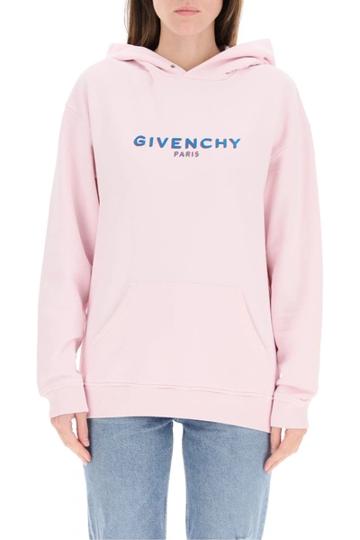 Shop Givenchy 3d Logo Printed Hoodie In Pink