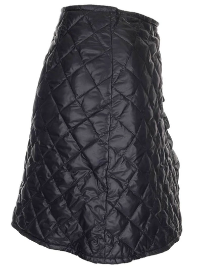 Shop Moncler Quilted Ruffle Detail Mini Skirt In Black