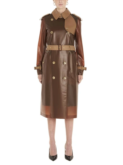 Shop Burberry Gifford Collared Belted Double Breasted Trench Coat In Brown
