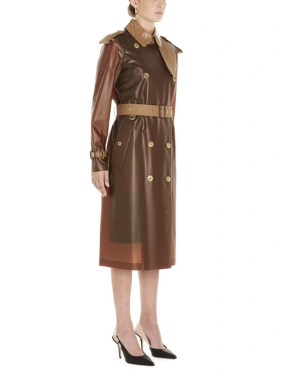 Shop Burberry Gifford Collared Belted Double Breasted Trench Coat In Brown