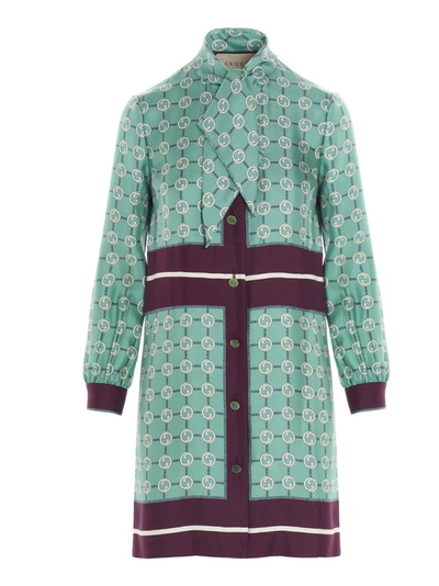 Shop Gucci Interlocking G Print Dress In Green