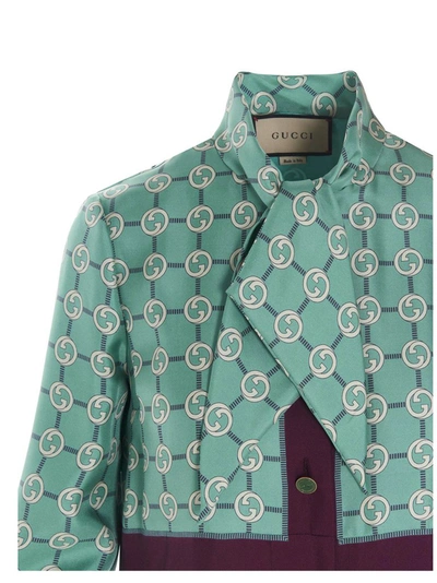 Shop Gucci Interlocking G Print Dress In Green