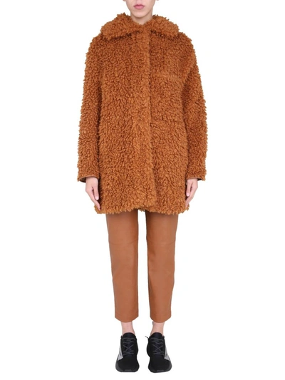Shop Stella Mccartney Faux Fur Josephine Coat In Brown