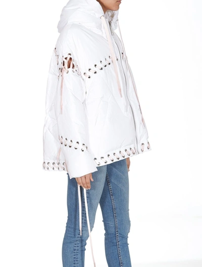 Shop Khrisjoy Lace Up Padded Jacket In White