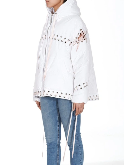 Shop Khrisjoy Lace Up Padded Jacket In White