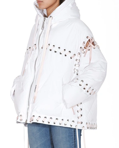 Shop Khrisjoy Lace Up Padded Jacket In White