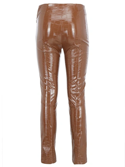 Shop Pinko Embossed Skinny Pants In Brown