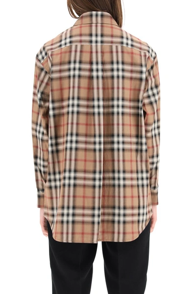 Shop Burberry Ombré Check Oversized Shirt In Multi