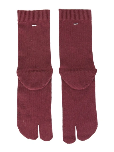 Shop Maison Margiela Tabi Socks In Red