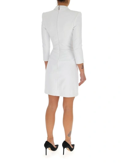 Shop Elisabetta Franchi Double Breasted Coat Dress In White