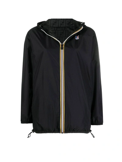 Shop Fendi Ff Motif Reversible Hooded Jacket In Black