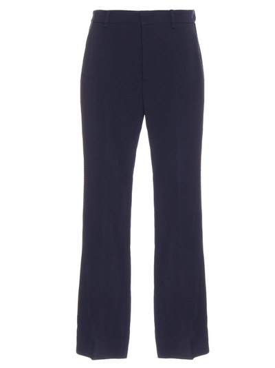 Shop Gucci Bootcut Wide Leg Trousers In Blue