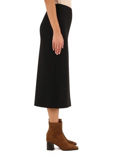 Shop Valentino Crepe Couture Pencil Skirt In Black