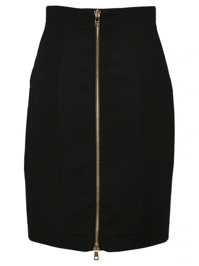 Shop Balmain Buttons Detailed Pencil Skirt In Black